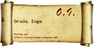 Orsós Inge névjegykártya